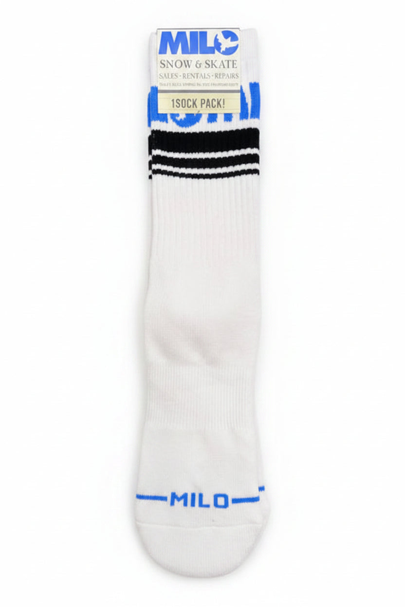 Milosport men's Marquee Sign Authentic Crew Sock featuring bold branding and classic crew length design.