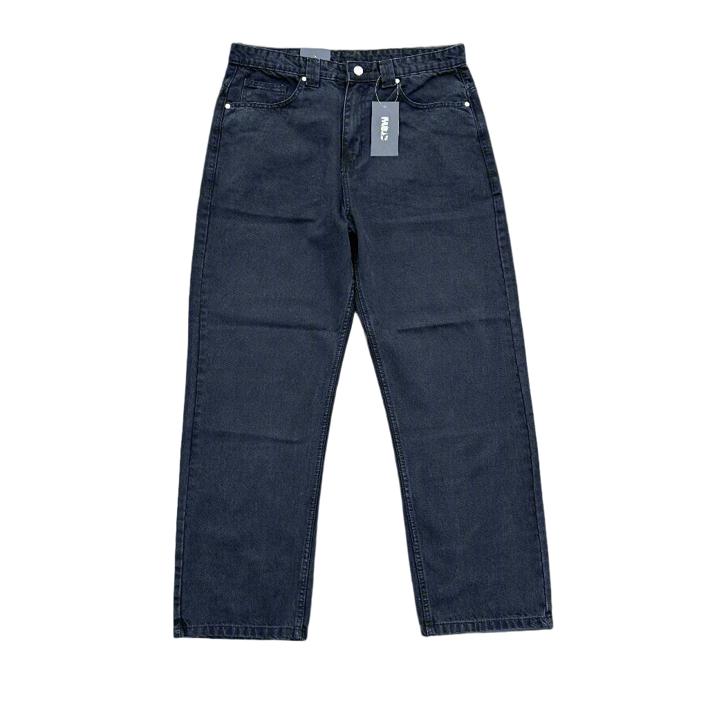 Mens Milosport Factory Denim Pants, front view showing classic blue denim with pocket details and straight-leg fit.