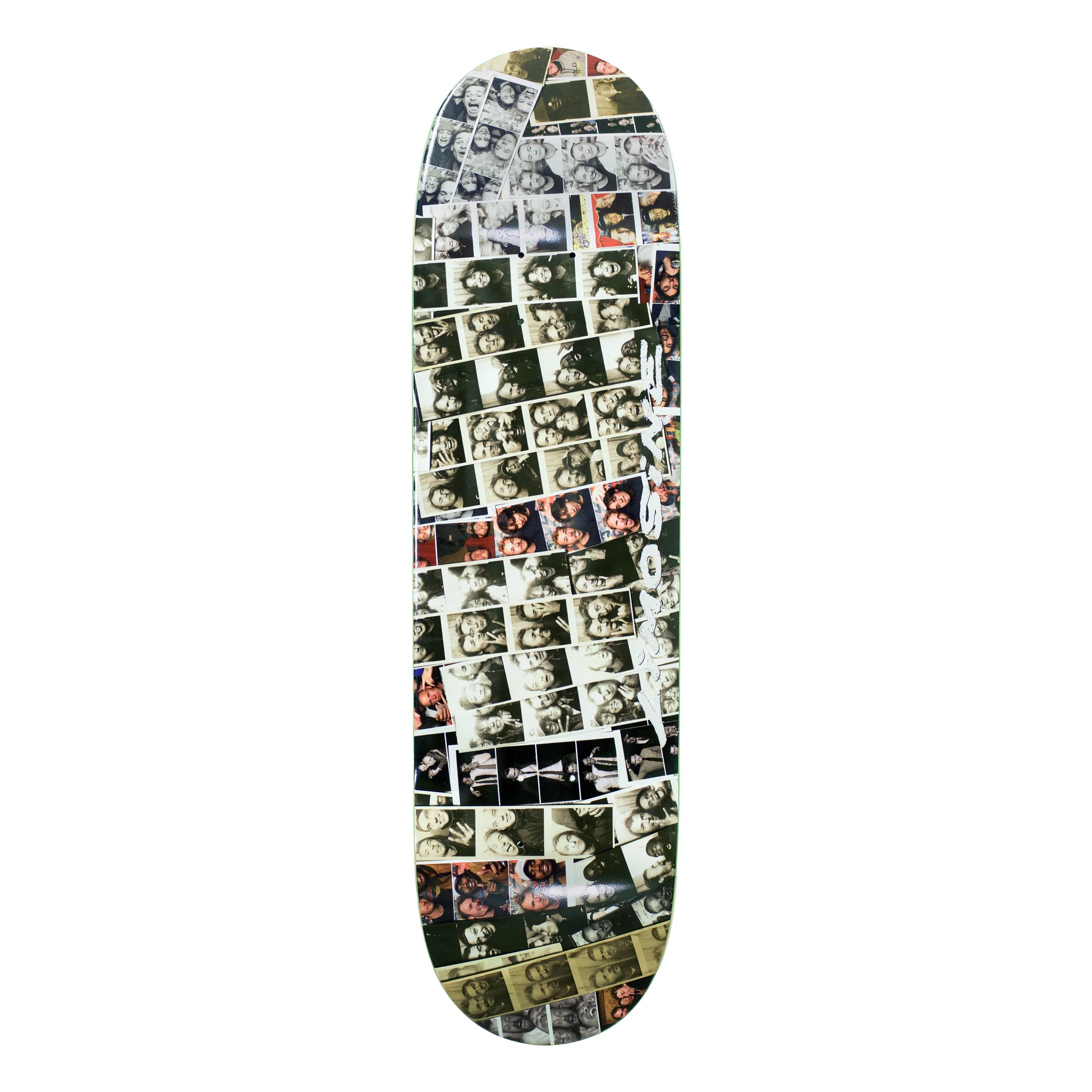 Limosine Max Palmer Photo Booth skateboard deck featuring colorful graphic design by Limosine on a skateboard deck.