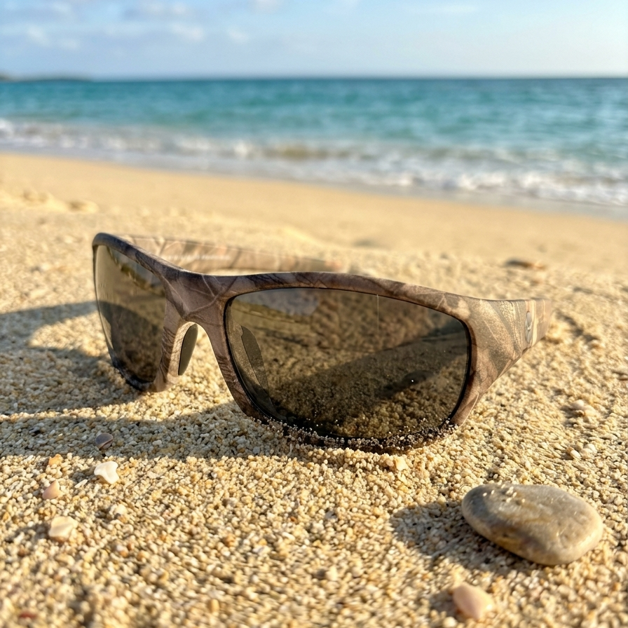Milosport Bonneville floating polarized sunglasses with black frames and dark lenses, designed for outdoor accessories.